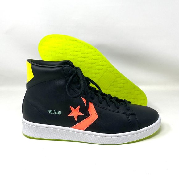 Converse Pro Leather Black Orange Yellow High Top Shoes Men's Sneakers 169651C - Picture 9 of 11